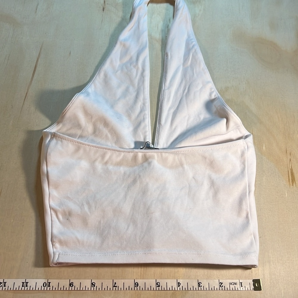 Zara Cowell Neck Open Back Crop Halter Sz M - Picture 3 of 5